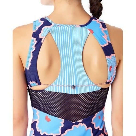 Blue Coordination Floral High-Neck Tankin… - Picture 2 of 10